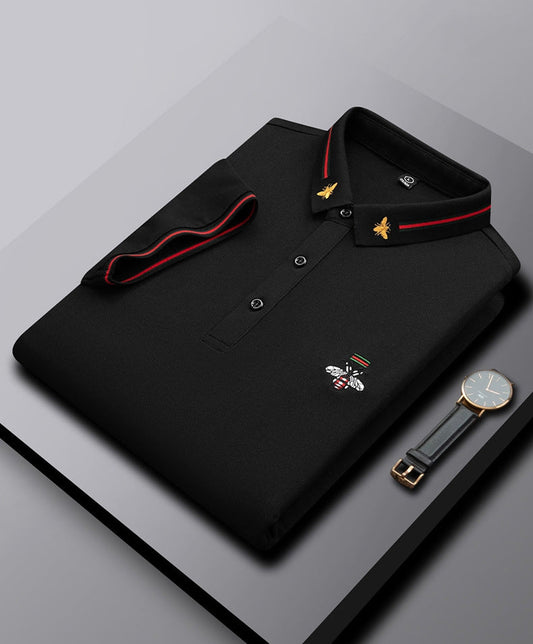 Embroidered Bee Pique Polo Shirt