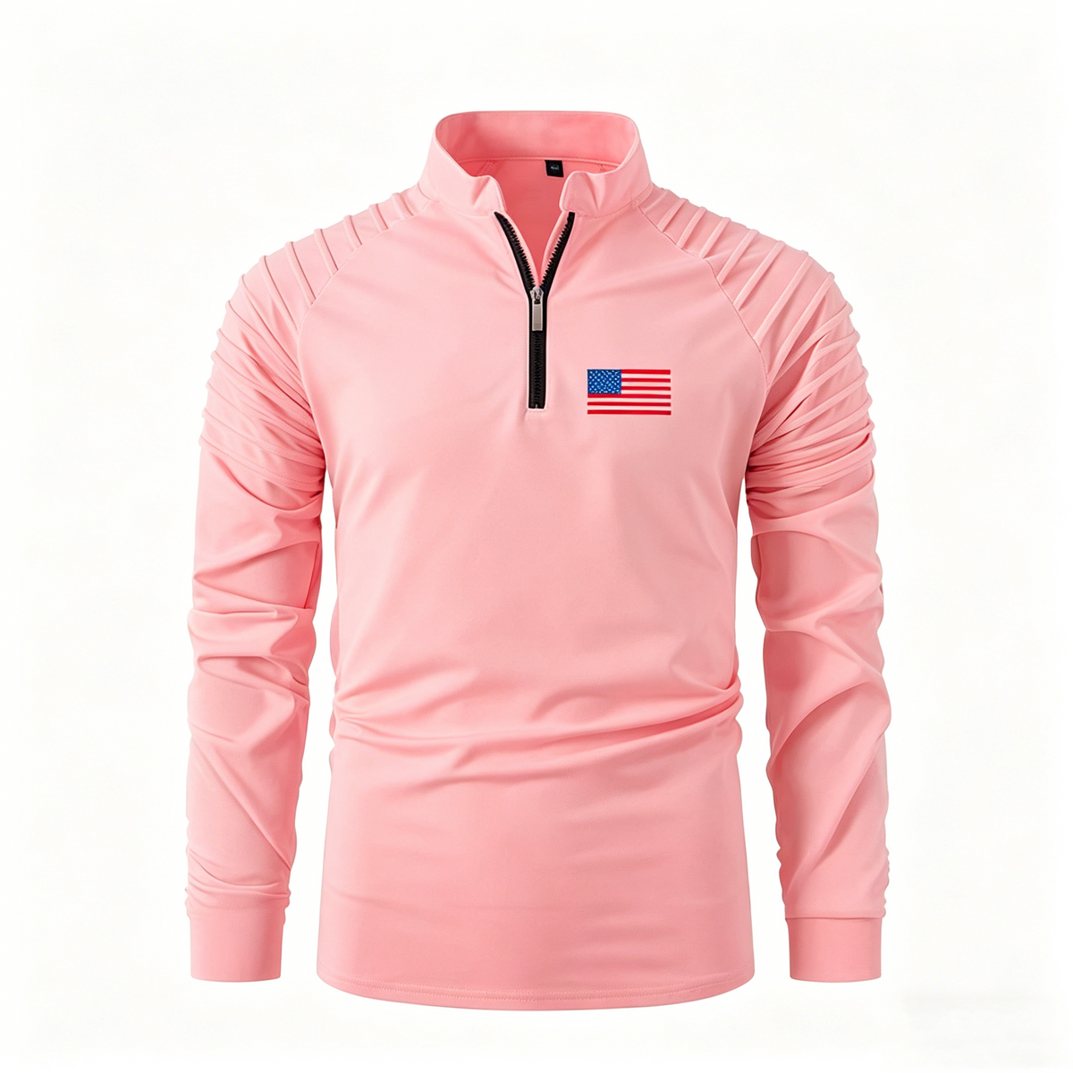 Men's Breathable and Cool Zipper-Neck Top