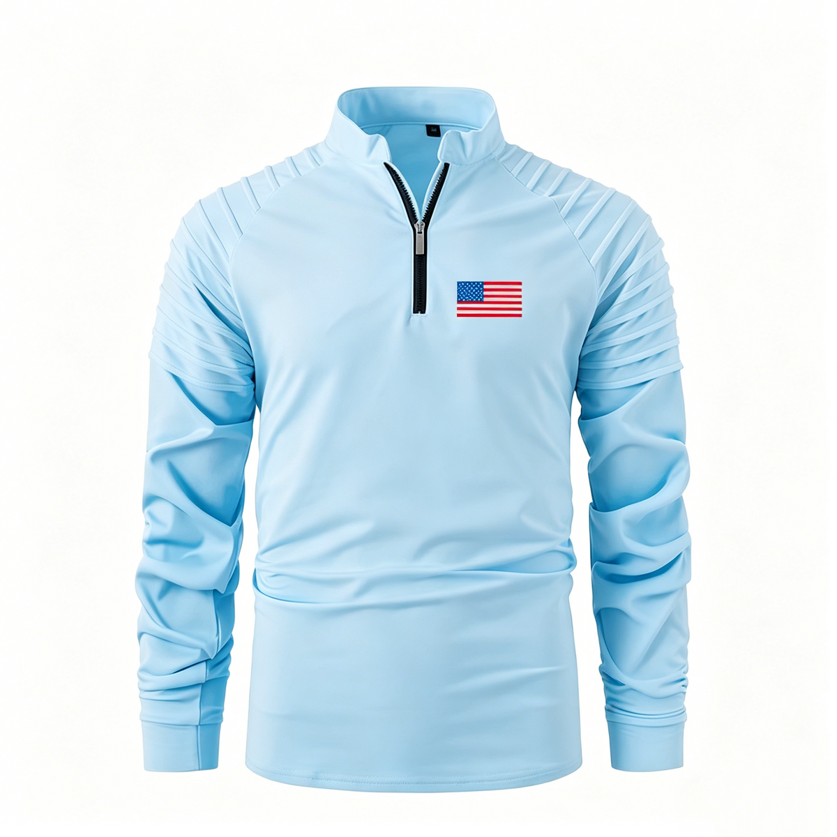 Men's Breathable and Cool Zipper-Neck Top