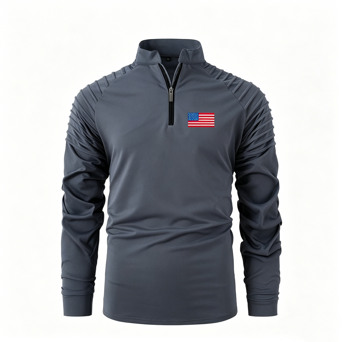 Men's Breathable and Cool Zipper-Neck Top