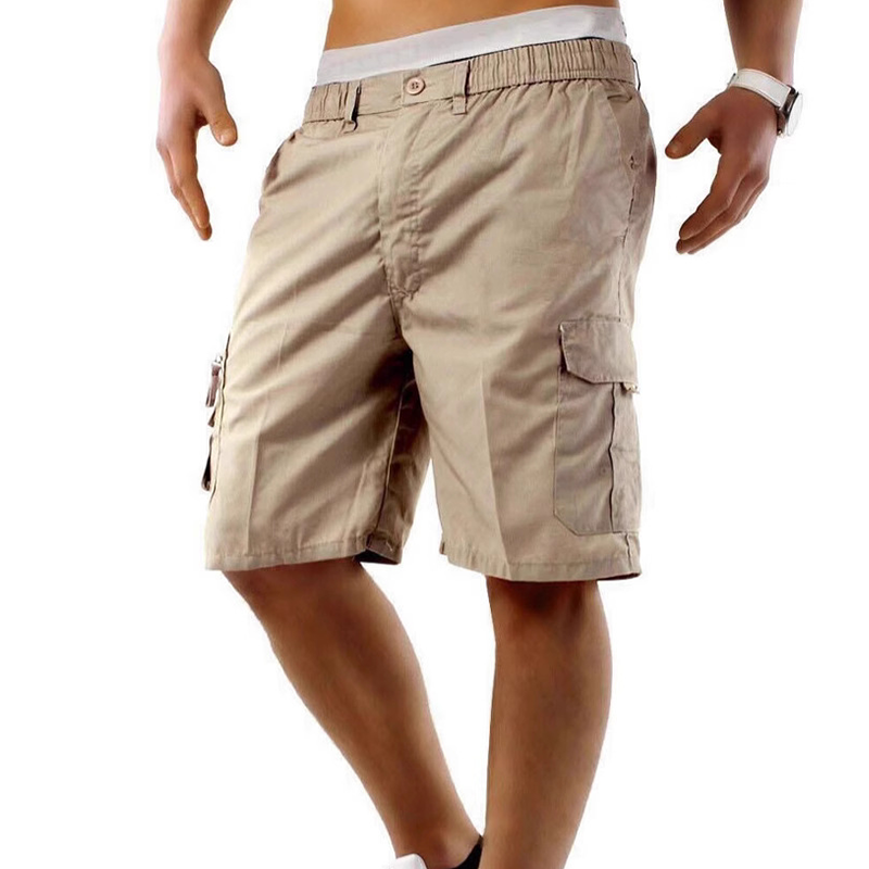 Men's Cargo Shorts – Elastic Waist, Multi-Pocket, Durable